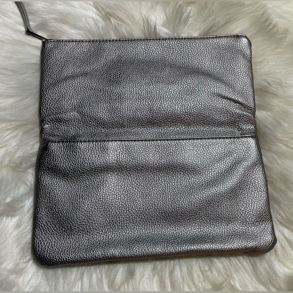 NWOT- The Drop - Super Soft Champagne Leather Fold Over Clutch #H-16 - Picture 2 of 6